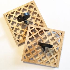 Pair of Farha Pillar Sconce Wall Candle Holders